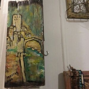 Hand-painted Wooden Artwork from Mostar, Bosnia